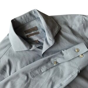 Calvin Klein Mens Slim Non Iron Performance Wicking Dress Shirt Blue 14.5 32/33